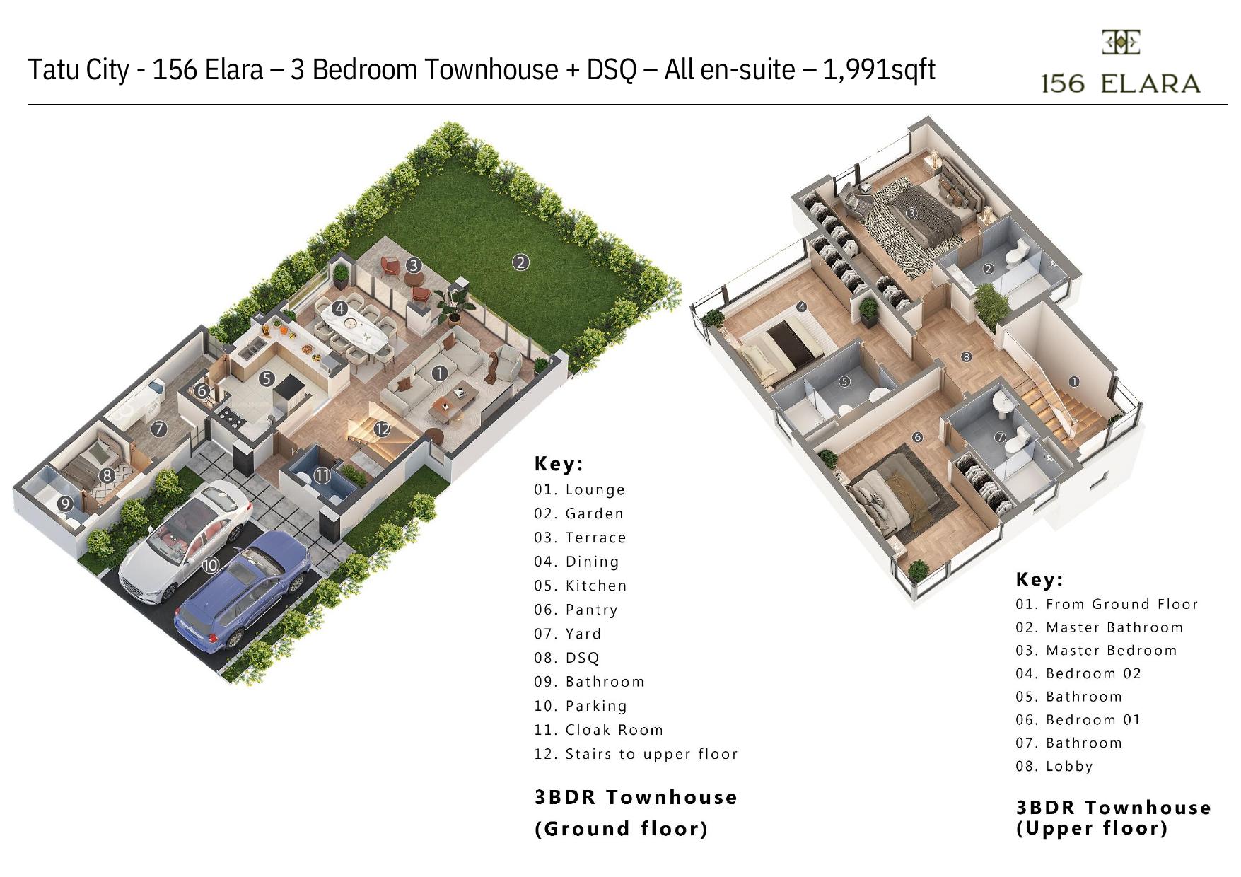 3 Bedroom Townhouse floor plan