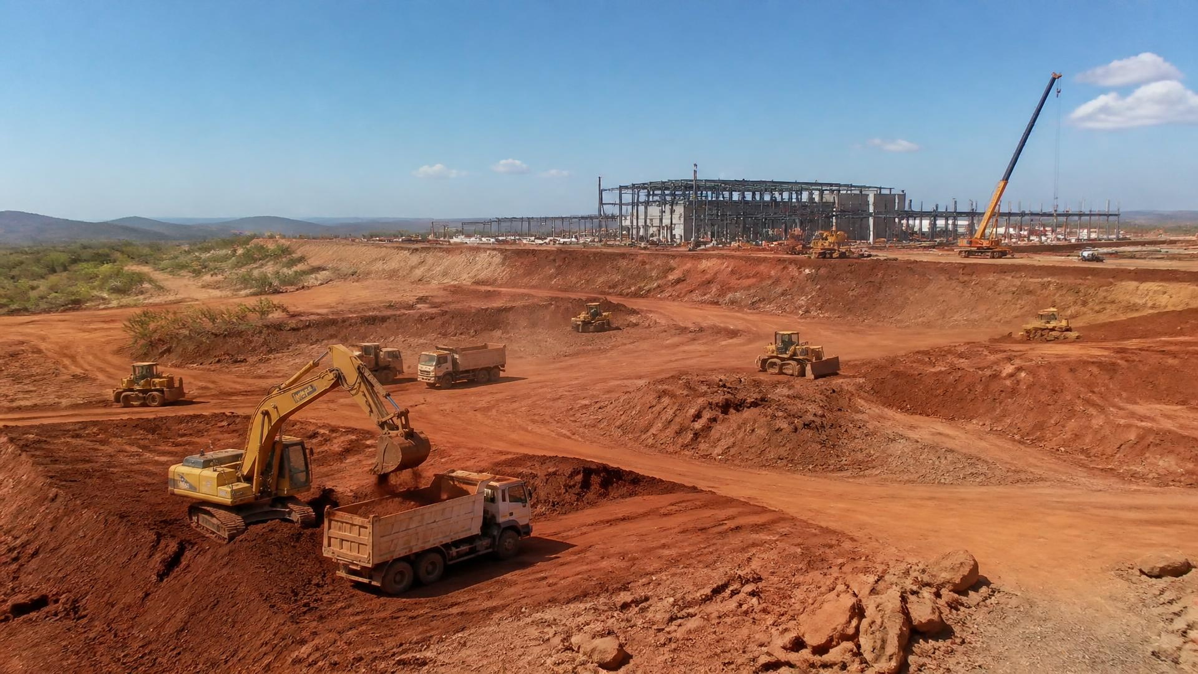 Project-aligned construction imagery for Devki Steel Mill Plant, Voi