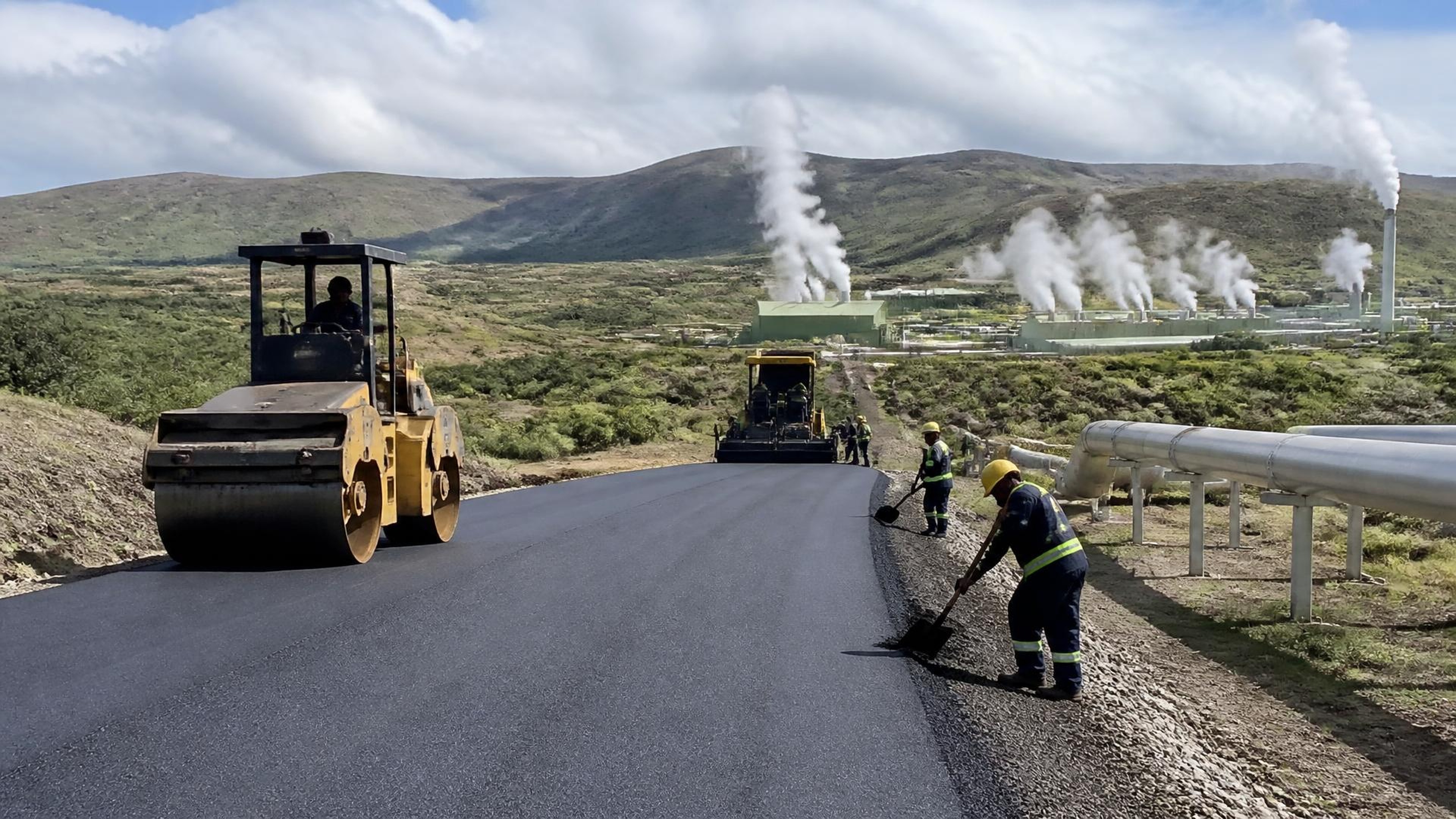 Project-aligned construction imagery for KenGen SGR Access Road, Naivasha