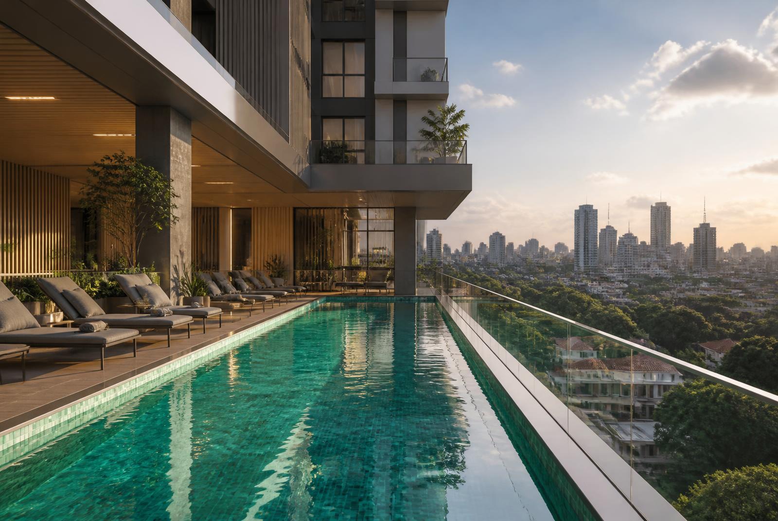 Mezzanine swimming pool
