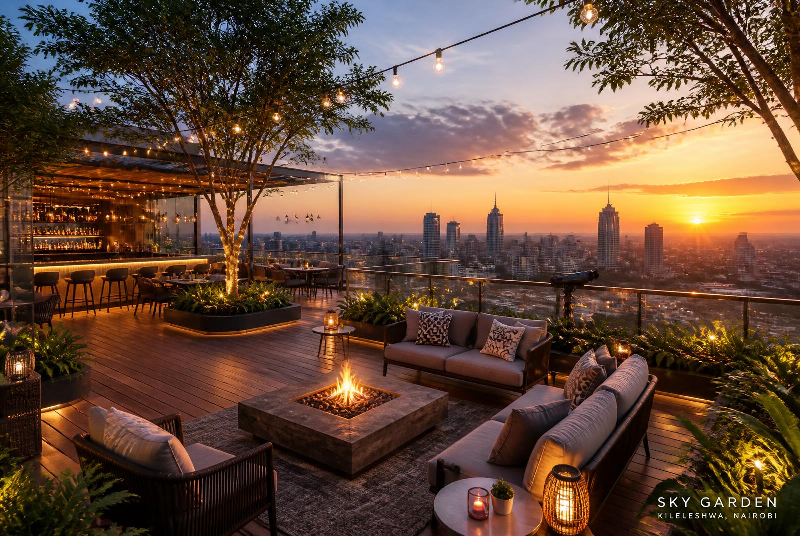 Rooftop sunset bar